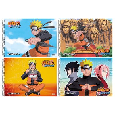Kit 2 Cadernos Naruto Shippuden Brochura Pequeno + Desenho e Cartografia  Naruto - Ri Happy